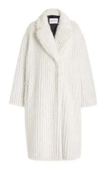 推荐Stand Studio - Genevieve Ribbed Faux Fur Coat - White - FR 32 - Moda Operandi商品