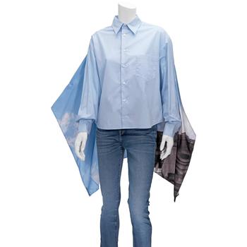 推荐Mm6 Ladies Blue Cape-effect Poplin Shirt, Brand Size 36 (US Size 2)商品