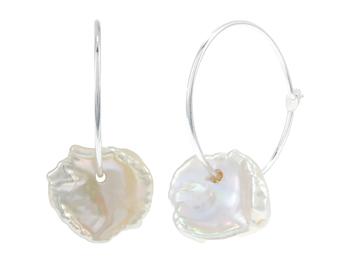 Chan Luu, Chan Luu | Pearl Chip Sterling Silver Hoop Earrings商品图片 