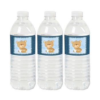 商品Baby Boy Teddy Bear - Baby Shower Water Bottle Sticker Labels - Set of 20图片