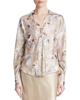 Vince | Silk Printed Long Sleeve Shirt 