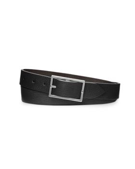 推荐Men's Reversible Rectangular-Buckle Leather Belt商品