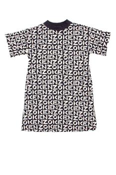 推荐Kenzo Kids Allover Logo Printed Short Sleeved T-Shirt Dress商品