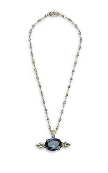 Mawi | Spike and Oval Blue Crystal Necklace,商家Runway Catalog,价格¥1953
