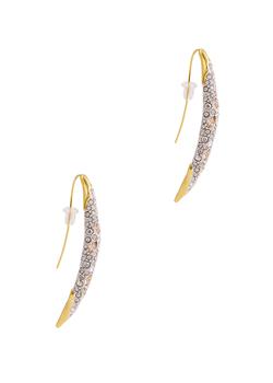 商品Solanales embellished 14kt gold-plated drop earrings图片