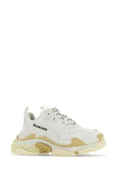 推荐White fabric and synthetic leather Triple S sneakers商品