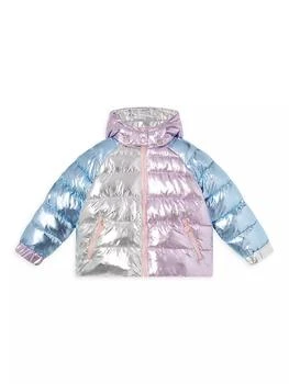 推荐Little Girl's & Girl's Metallic Colorblock Puffer Jacket商品