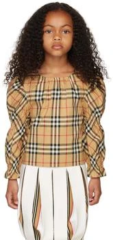 Burberry | Kids Beige Susanna Check Shirt,商家Ssense US,价格¥1699
