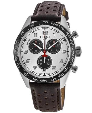 加拿大watchmaxx, Tissot | Tissot PRS 516 Chronograph Silver Dial Leather Strap Men's Watch T131.617.16.032.00商品图片 6.6折