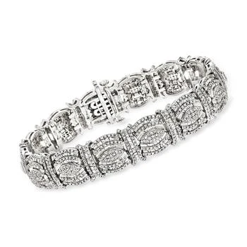 Ross-Simons | Round and Baguette Diamond Bracelet in Sterling Silver,商家Premium Outlets,价格¥17385