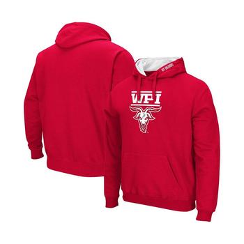 Colosseum | Men's Red Worcester Polytechnic Institute Engineers Arch & Logo Pullover Hoodie商品图片,