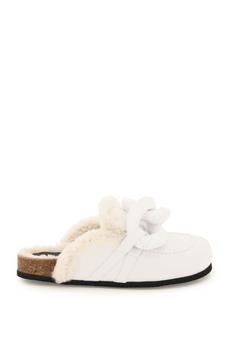 JW Anderson | LEATHER CHAIN MULES WITH SHEARLING LINING商品图片,8折×额外7折, 额外七折