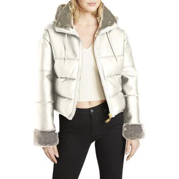 推荐Rebecca Minkoff Women's Vegan Leather Faux Fur Trim Cropped Puffer Jacket商品