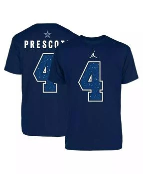 Jordan | Men's Dak Prescott Navy Dallas Cowboys Name and Number T-shirt,商家Macy's,价格¥296