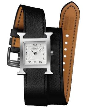 爱马仕手表, Hermes | Hermes H Hour Quartz Small PM 21mm Black Calfskin Leather Unisex Watch 036711WW00商品图片 8.2折