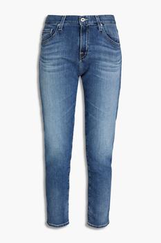 推荐The Ex-Boyfriend faded high-rise slim-leg jeans商品