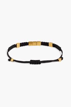商品Valentino | Gold-tone, crystal and braided cord bracelet,商家THE OUTNET US,价格¥1507图片