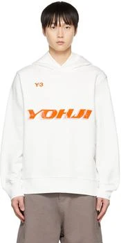 Y-3 | White Graphic Hoodie 3.1折, 独家减免邮费