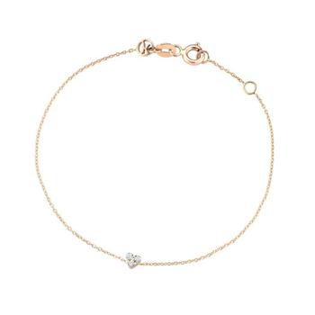 推荐14ct rose gold diamond heart bracelet商品