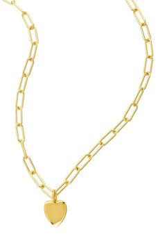 商品ADORNIA | 14K Gold Plated Paperclip Chain Heart Pendant Necklace,商家Nordstrom Rack,价格¥153图片