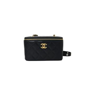 Chanel | Chanel Long Vanity Case with Strap Gold  Black商品图片,