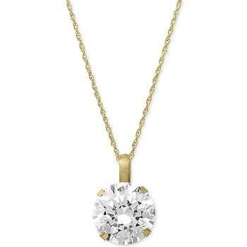 Macy's | Cubic Zirconia Round Pendant Necklace in 14k Gold or 14k White Gold,商家Macy's,价格¥2789
