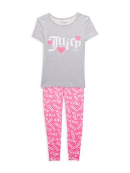 Juicy Couture | Little Girl’s & Girl’s 2-Piece Logo T-Shirt & Pants Sleep Set商品图片,5.5折