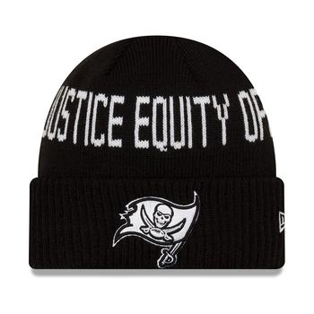 New Era | Men's Black Tampa Bay Buccaneers Team Social Justice Cuffed Knit Hat商品图片,
