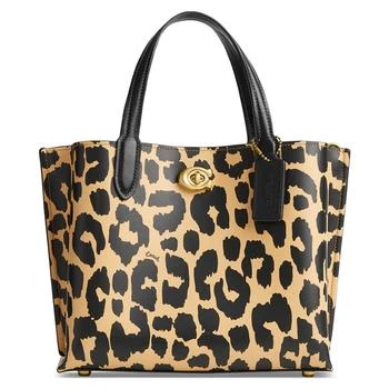 Coach | Willow 24 Leopard Print Leather Small Tote 6折, 独家减免邮费