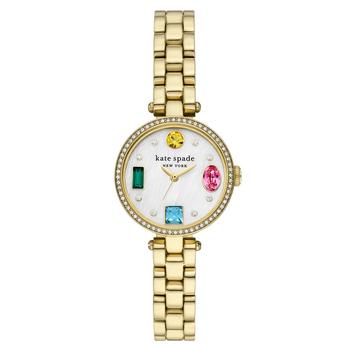 商品Kate Spade | Women's Holland Three-Hand Gold-Tone Stainless Steel Bracelet Watch 28mm,商家Macy's,价格¥1335图片