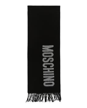 商品Moschino Logo Fringe Wool Scarf图片