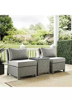 Crosley, Crosley Brands | Crosley Brands KO70174GY-GY 3 Piece Bradenton Outdoor Wicker Conversation Set With Bradenton Gray Outdoor Wicker Gray商品图片 