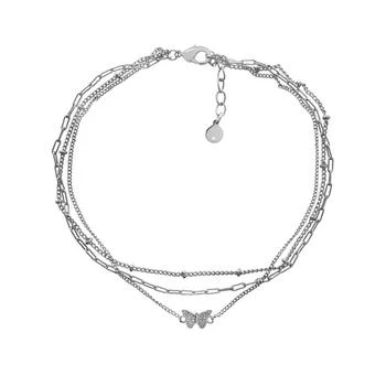 And Now This | Multi Chain Butterfly Anklet in Silver Plate,商家Macy's,价格¥104