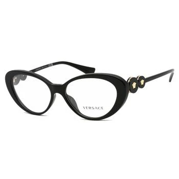 Versace | Versace Women's Eyeglasses - Black Cat Eye Plastic Frame Demo Lens | 0VE3331U GB1 3.1折×额外9折x额外9.5折, 独家减免邮费, 额外九折, 额外九五折