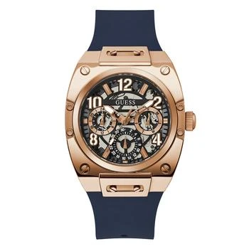 GUESS | Men's Multifunction Navy Silicone Watch 43mm,商家Macy's,价格¥786