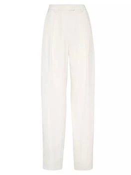 Brunello Cucinelli | Viscose And Virgin Wool Gabardine Relaxed Slouchy Trousers With Monili 