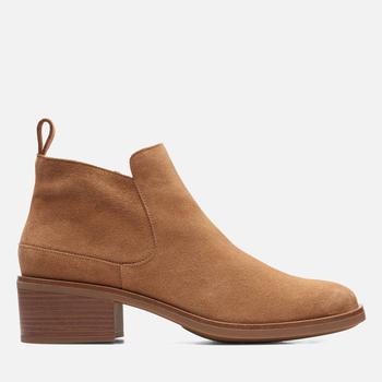 Clarks, Clarks | Clarks Women's Memi Zip Suede Heeled Ankle Boots - Light Tan商品图片 5折