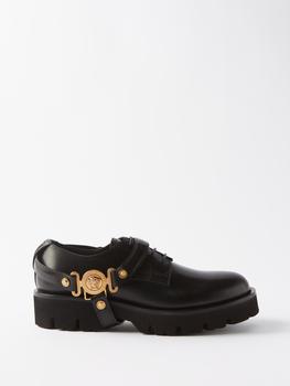 范思哲男鞋海淘, Versace | Medusa Head-plaque leather Derby shoes商品图片 