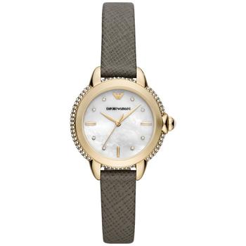 Emporio Armani | Women's Taupe Leather Strap Watch 32mm商品图片,