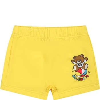 Moschino | Yellow Swimsuit For Baby Boy With Teddy Bear And Multicolor Logo,商家Italist,价格¥681