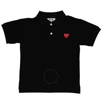 推荐Comme Des Garcons Kids Short Sleeve Embroidered Heart Polo Shirt, Size 4Y商品