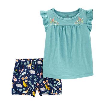 Carter's | Baby Girls 2-Piece Flutter T-shirt and Animal Shorts Set商品图片,3.7折