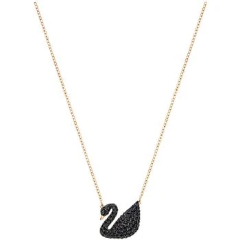 推荐Swarovski Women's Pendant with Chain - Iconic Swan Black and Rose Gold | 5204134商品
