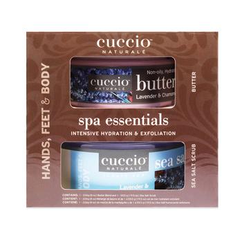 商品Spa Essentials Kit - Lavender and Chamomile by Cuccio Naturale for Women - 2 Pc 19.5oz Sea Salt Scrub, 8oz Butter Blend图片