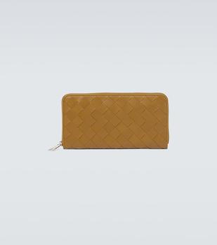 Bottega Veneta | 编织皮革拉链钱包商品图片,