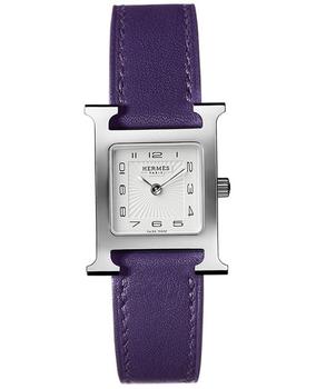 美国爱马仕手表, Hermes | Hermes H Hour Quartz Small PM Purple Calfskin Leather Women's Watch 036710WW00商品图片 8.2折