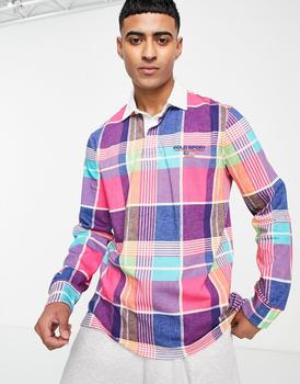 推荐Polo Ralph Lauren Sports capsule madras check print rugby polo in pink商品