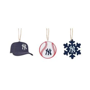 Memory Company | The New York Yankees Three-Pack Cap, Baseball and Snowflake Ornament Set,商家Macy's,价格¥224
