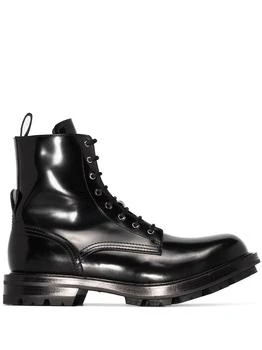 Alexander McQueen | ALEXANDER MCQUEEN - Worker Leather Boots 额外8折, 独家减免邮费, 额外八折