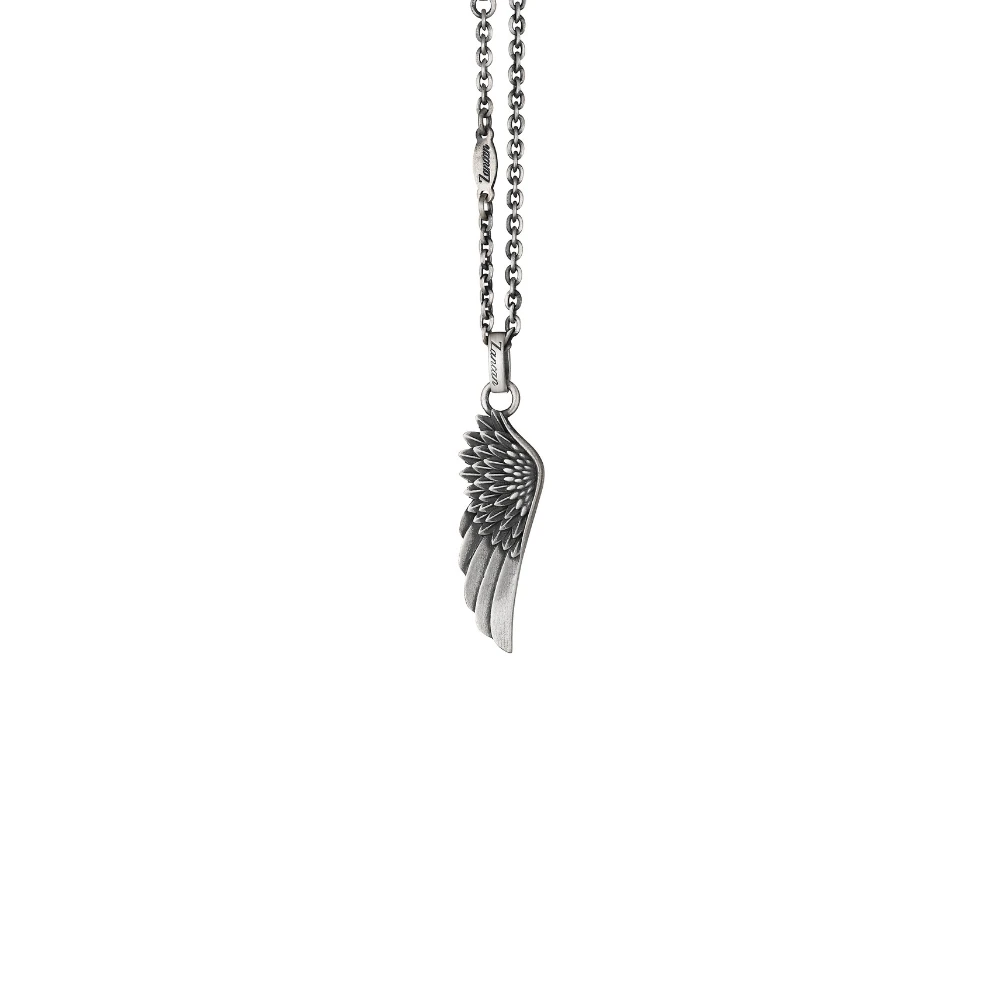 推荐Silver necklace with wing pendant.商品